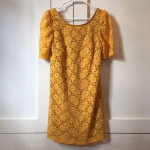 Goldenrod Yellow Puff Sleeve Dress